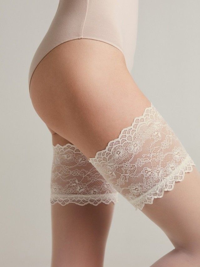 Women's stockings CONTE ELEGANT DELUXE, s.23-25 (1/2),panna - 4