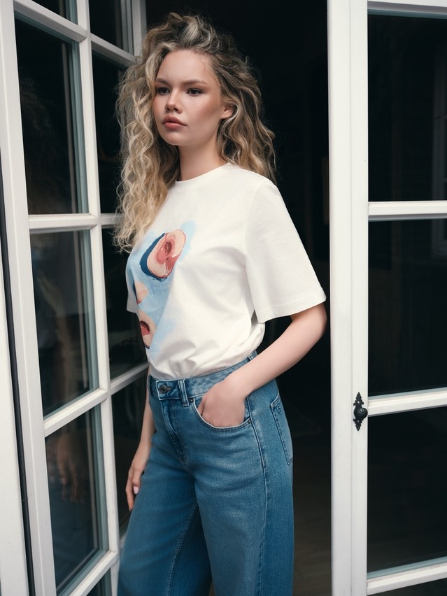 Women's polo neck shirt CONTE ELEGANT LD 3036, s.170-92, milk-peach - 4