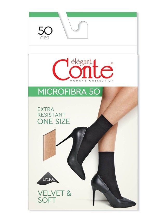 Women's socks CONTE ELEGANT MICROFIBRA 50 (1 pair),s.23-25, bronz - 2