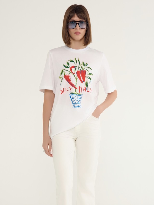 Women's polo neck shirt CONTE ELEGANT LD 3036, s.170-92, white-spicy italy - 1