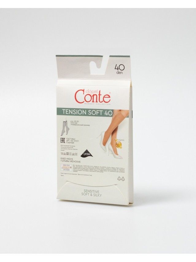 Women's knee high socks CONTE ELEGANT TENSION SOFT 40 (1 pair),s.23-25, bronz - 6