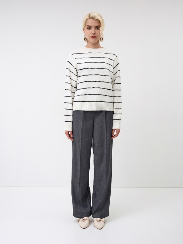 Women's pullover CONTE ELEGANT LDK24114, s.170-84, ecru-black - 1
