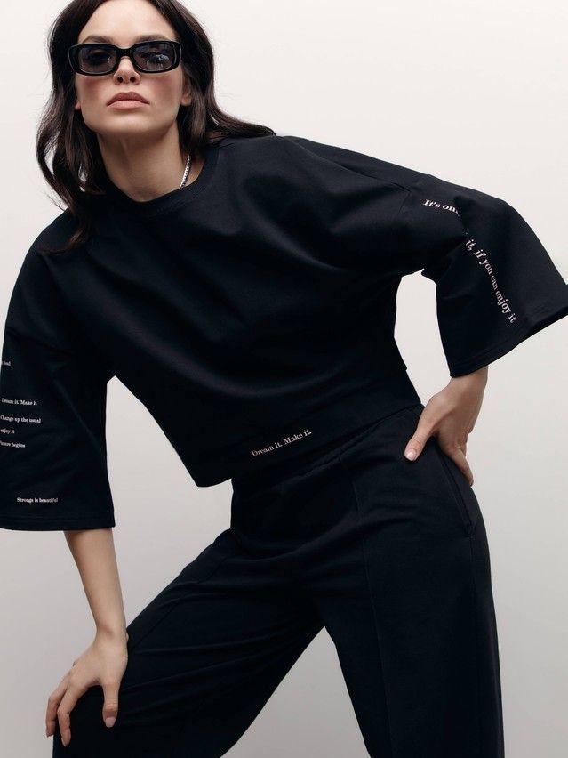 Women's polo neck shirt CONTE ELEGANT LD 1631, s.170-88, black - 1