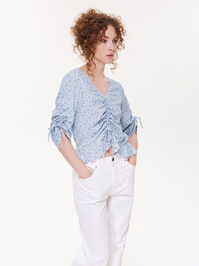 Women's blouse CONTE LBL 3831, s.170-84-90, blue-flowers - 4