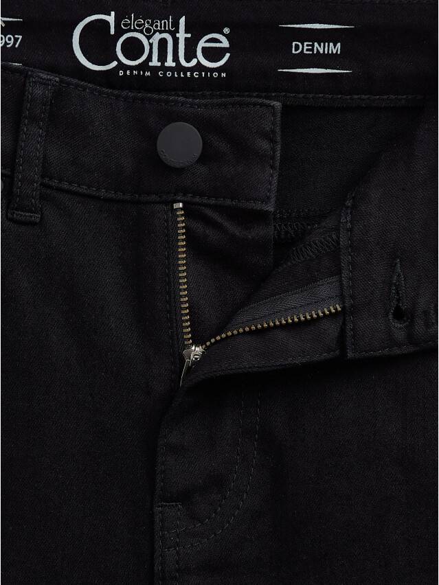 Denim trousers CONTE ELEGANT CON-375, s.170-102, deep black - 7