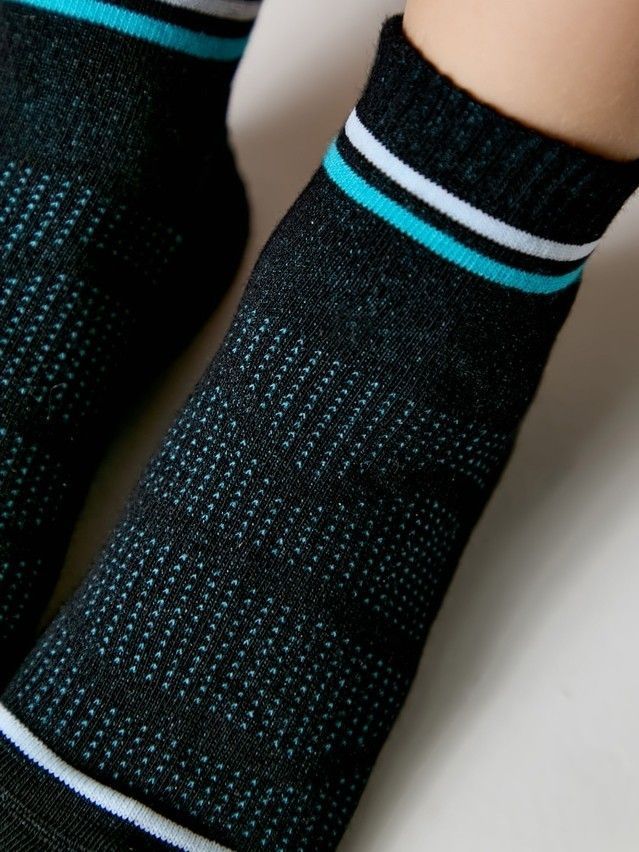 Children's socks ACTIVE (short) 13S-34SP, s. 24-26, 508 black-turquoise - 5