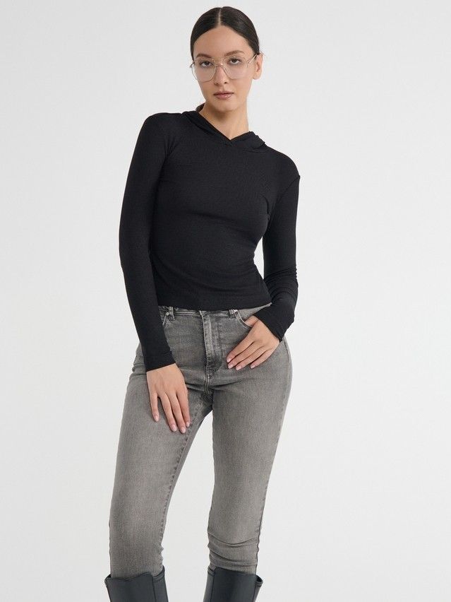 Women's polo neck shirt CONTE ELEGANT LD 2959, s.170-92, black - 3