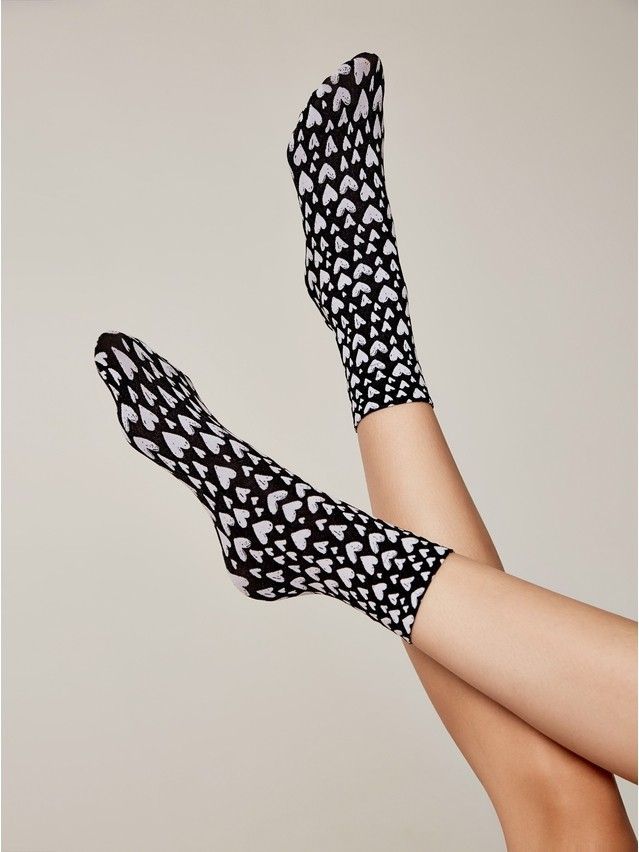 Women's socks CONTE ELEGANT FANTASY, s.23-25, nero-bianco - 1