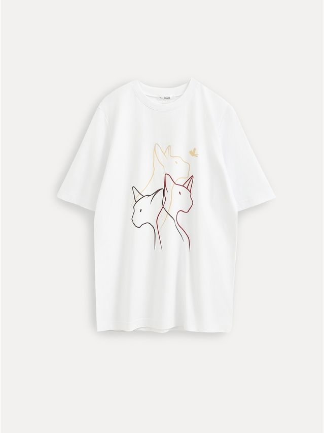 Women's polo neck shirt CONTE ELEGANT LD 3036, s.170-92, white-cats - 5