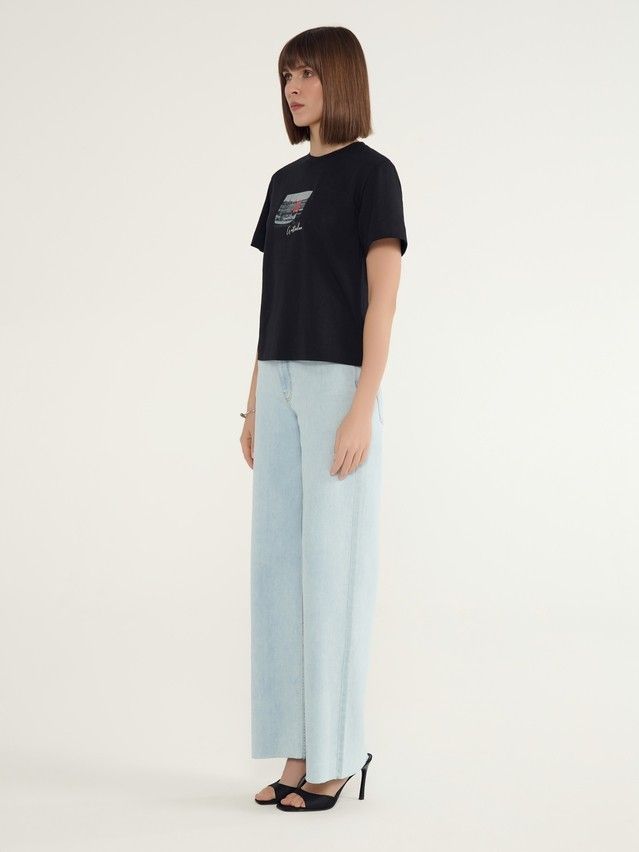 Women's polo neck shirt CONTE ELEGANT LD 3029, s.170-92, black-amsterdam - 5