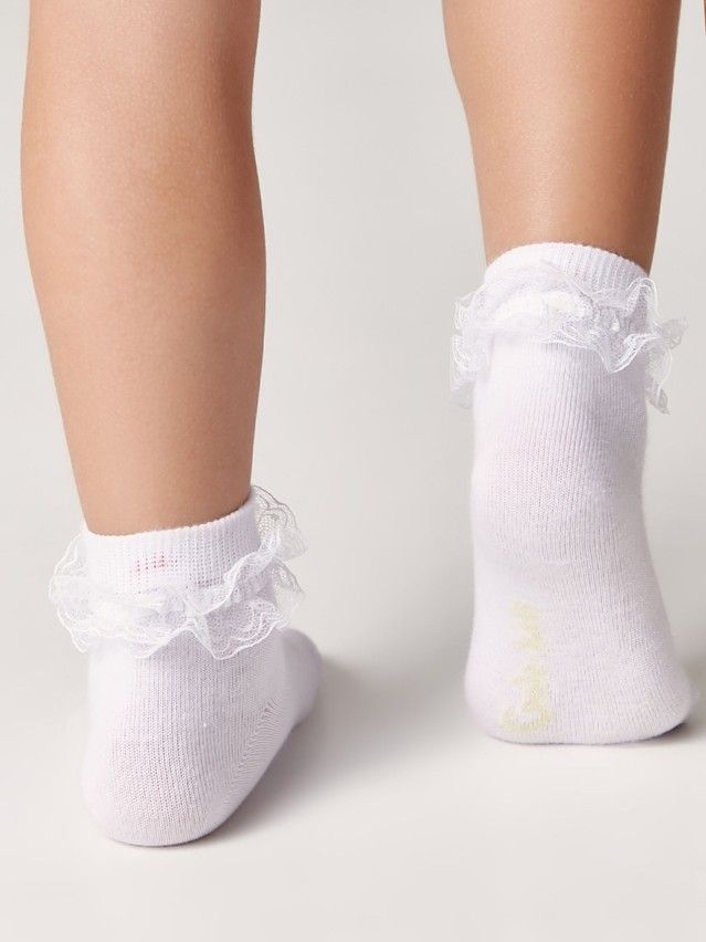 Children's socks TIP-TOP (with lace ribbon) 7S-11SP, 7S-27SP, s.15-17, 000 white - 2