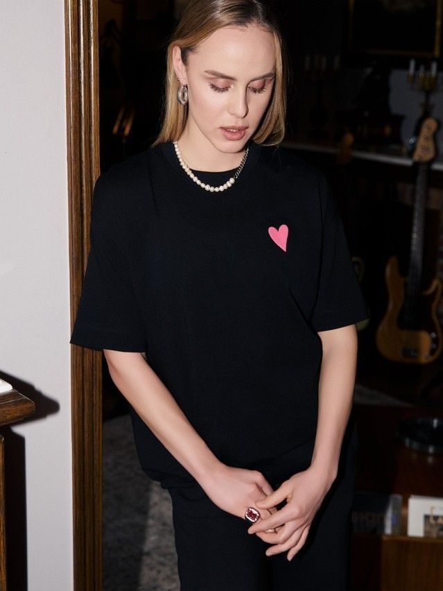 Women's polo neck shirt CONTE ELEGANT LD 2702, s.170-84, black-heart - 1