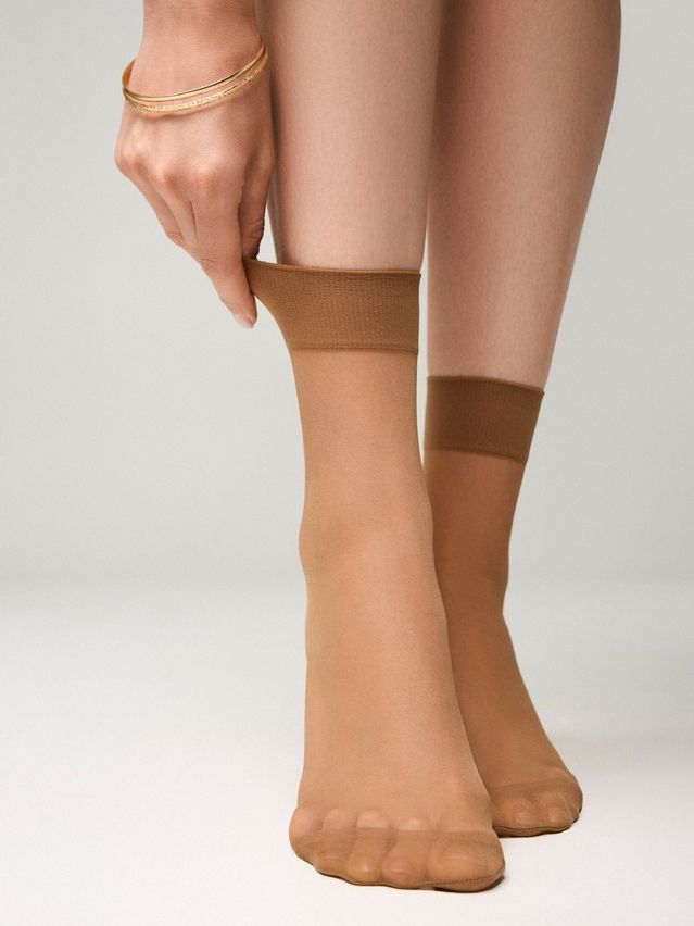 Women's socks CONTE ELEGANT TENSION 20 (2 pairs),s.23-25, bronz - 1