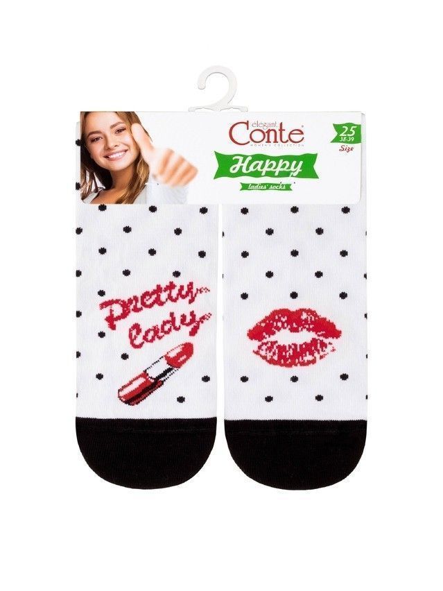 Women's socks CONTE ELEGANT HAPPY, s.23, 097 white - 3