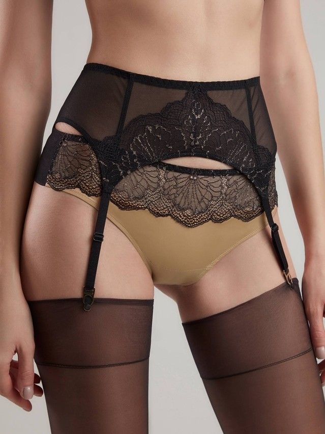 Suspender belt CONTE ELEGANT SATIN TA0020, s.65, black - 3
