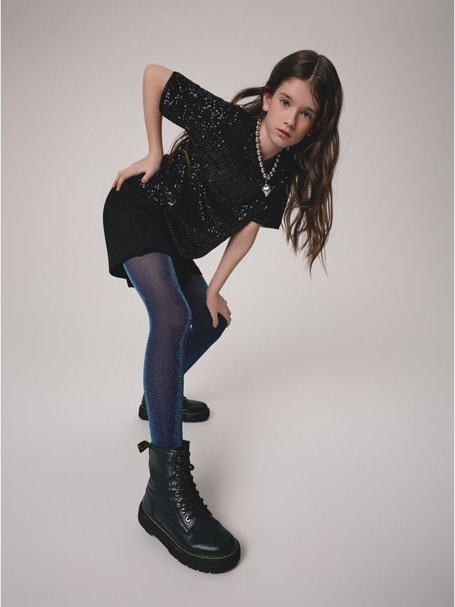 Fancy children's tights CONTE ELEGANT HOLIDAY, s.146-152, mare-marino - 1