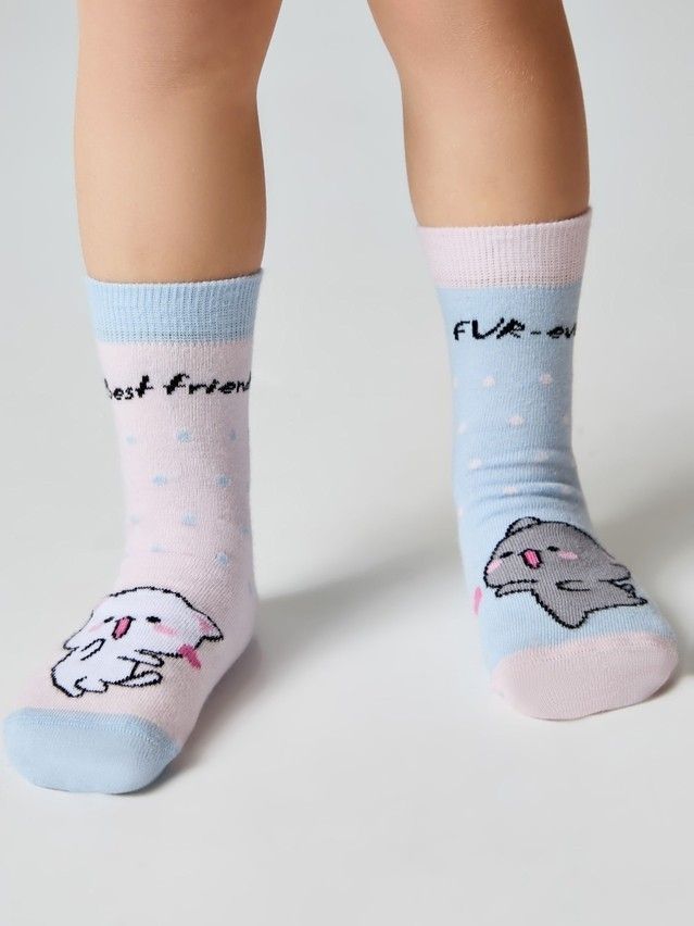 Socks for children Funny feet 17C-10SP, s.24-26, 478 blue-light pink - 1