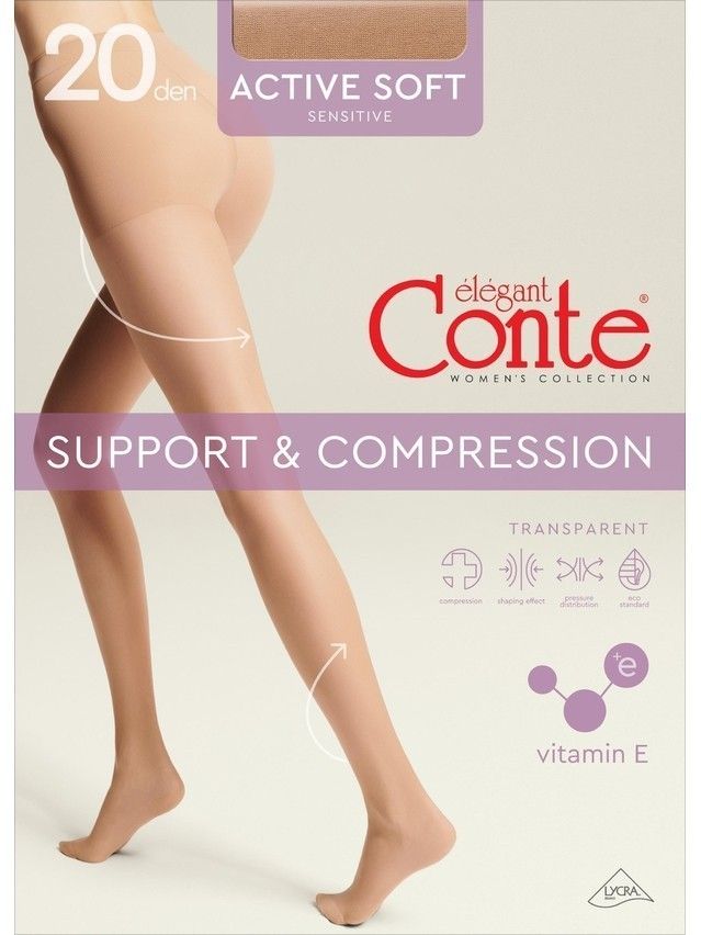 Women's tights CONTE ELEGANT ACTIVE SOFT 20 (euro-envelope),s.2, bronz - 4