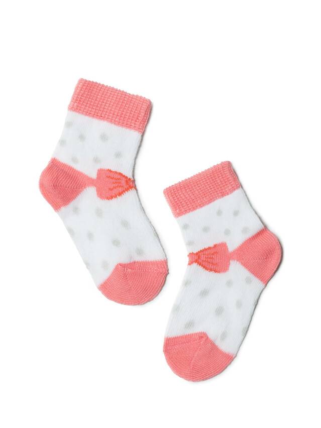 Children's socks CONTE-KIDS TIP-TOP, s.12-14, 215 white-coral red - 1