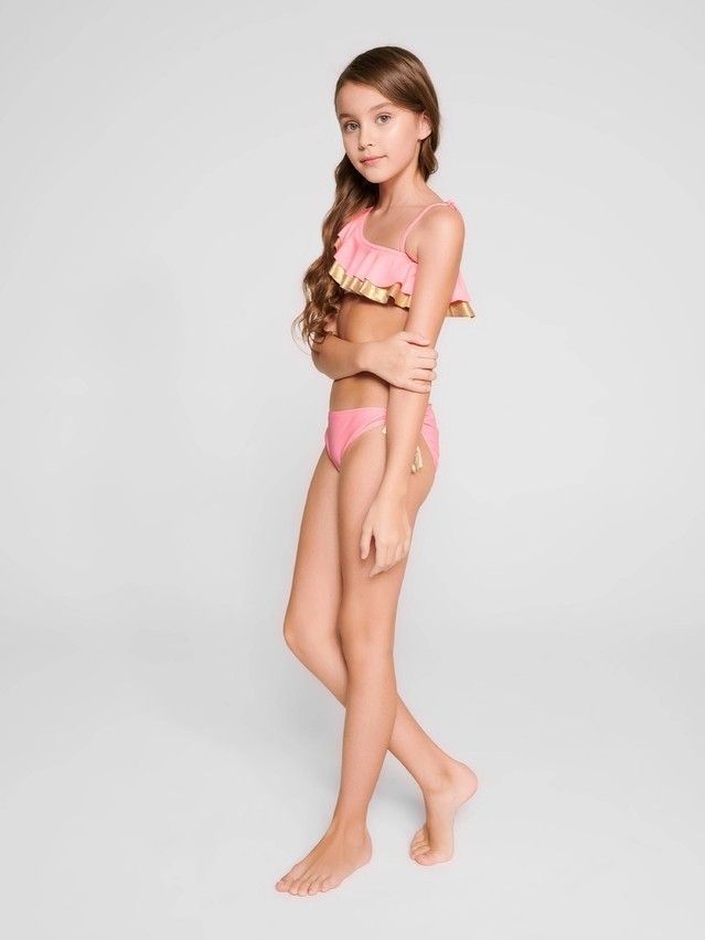 Swimming costume for girls CONTE ELEGANT GOLD WAVES, s.110,116-56, rose pink - 3