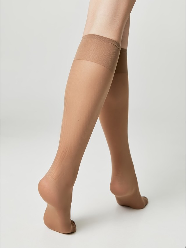 Women's knee high socks CONTE ELEGANT TENSION SOFT 40 (1 pair),s.23-25, bronz - 3