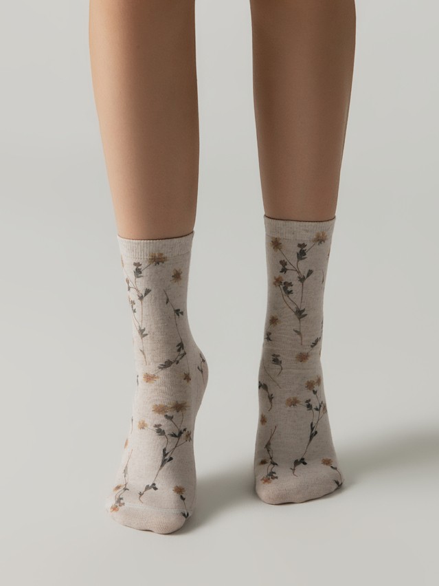 Women's socks CONTE FLOWERS, s.23-25, 1153 beige - 2
