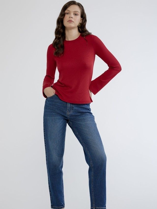 Women's polo neck shirt CONTE ELEGANT LD 3131, s.170-92, dark red - 4