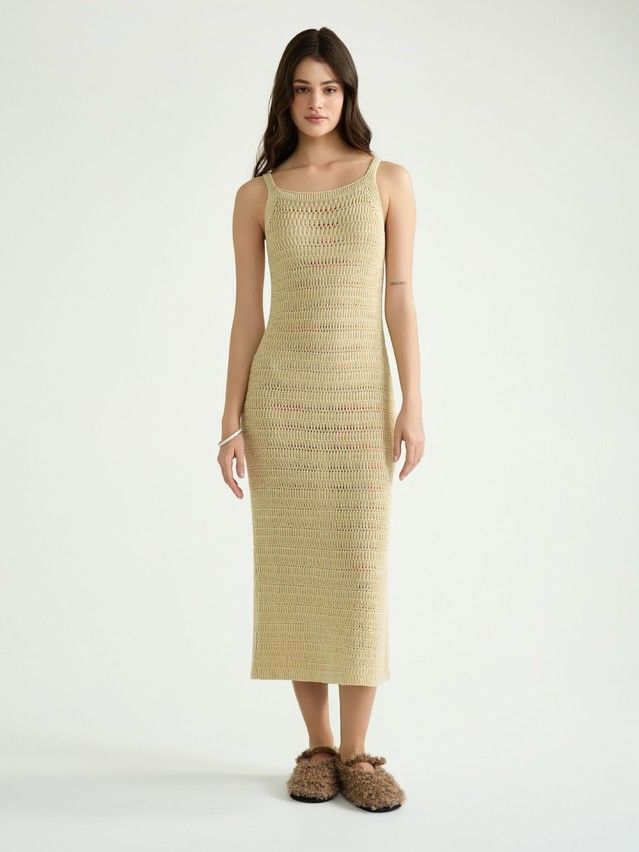 Women's dress CONTE ELEGANT LDK2444, s.170-84-90, beige - 1