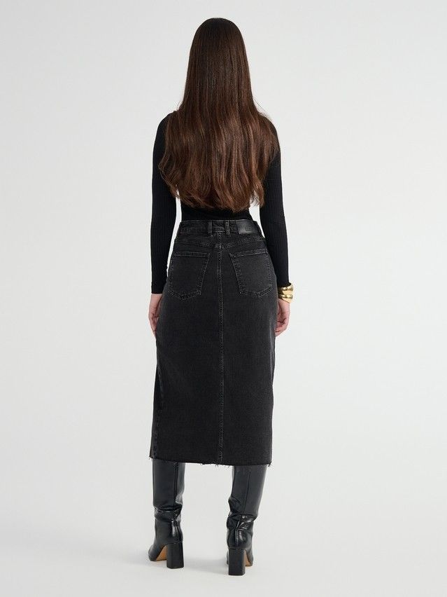 Denim skirt CONTE ELEGANT CON-685, s.170-90, washed black - 3