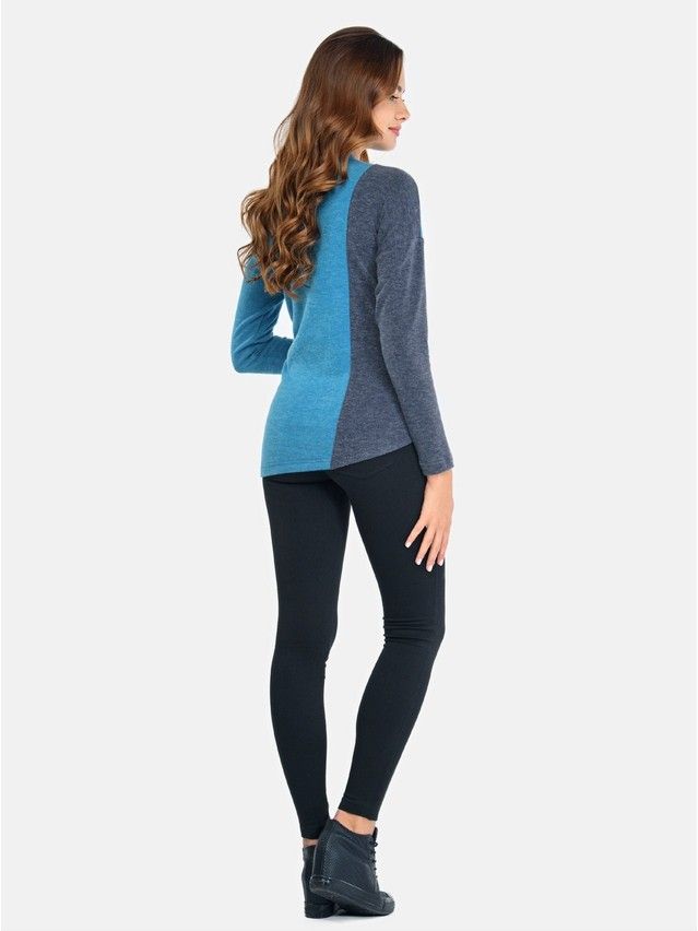 Women's polo neck shirt CONTE ELEGANT LD 673, s.158,164-84, sea wave-graphite - 2