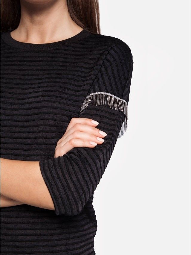 Women's polo neck shirt CONTE ELEGANT LD 853, s.170-92, nero - 1
