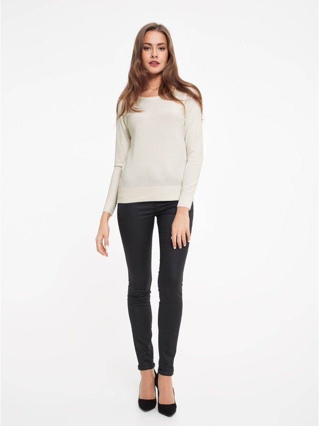 Women's polo neck shirt CONTE ELEGANT LDK025, s.158,164-84, ecru - 2