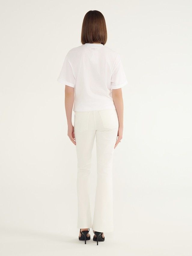 Women's polo neck shirt CONTE ELEGANT LD 3039, s.170-100, white-promenade - 3