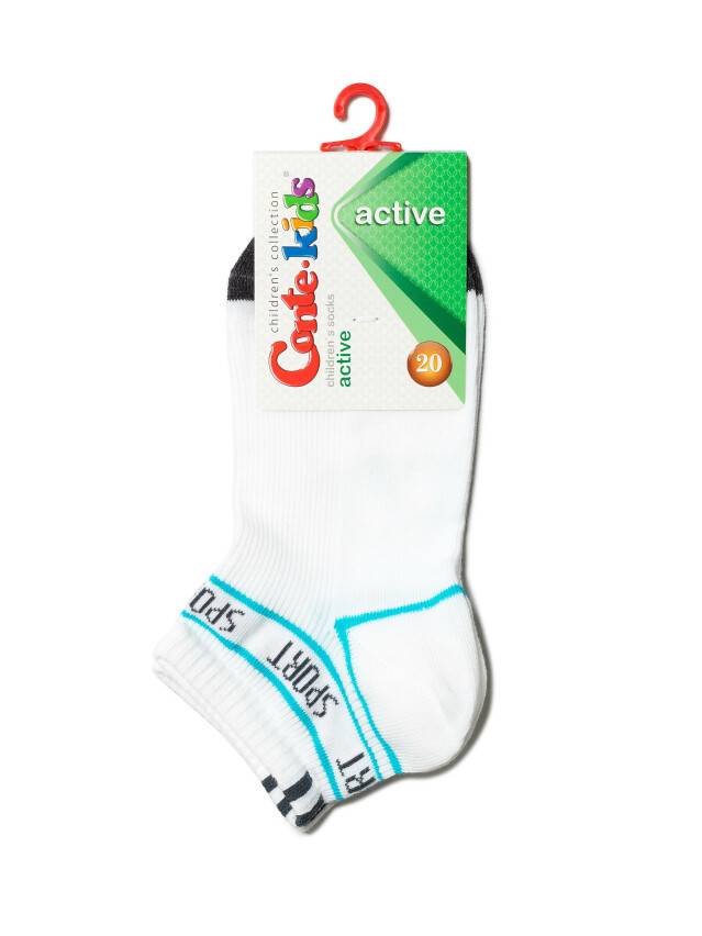 Children's socks CONTE-KIDS ACTIVE, s.30-32, 316 white-turquoise - 2