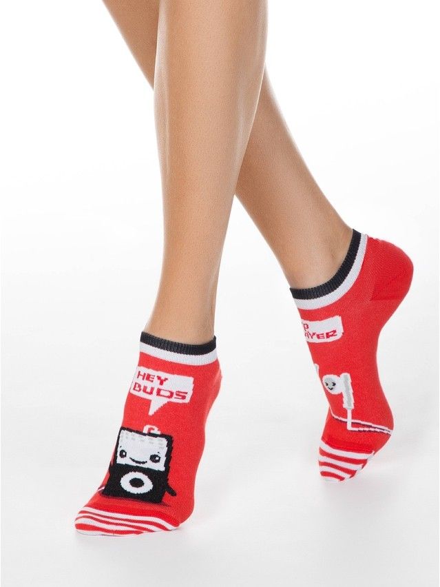 Women's cotton socks HAPPY 19С-114SP, rives. 36-39, 167 red - 1