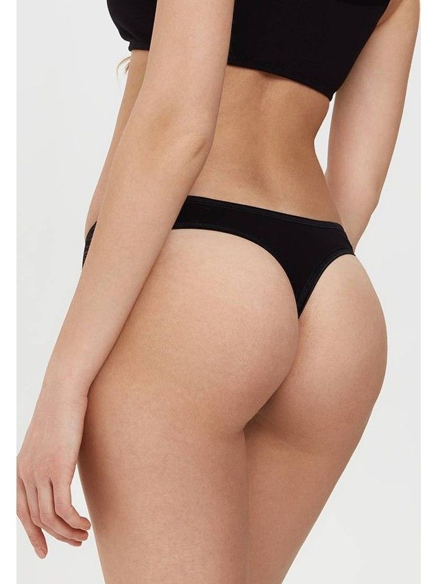 Women's Cotton Thongs LST 2000, 90 / XS, black - 1