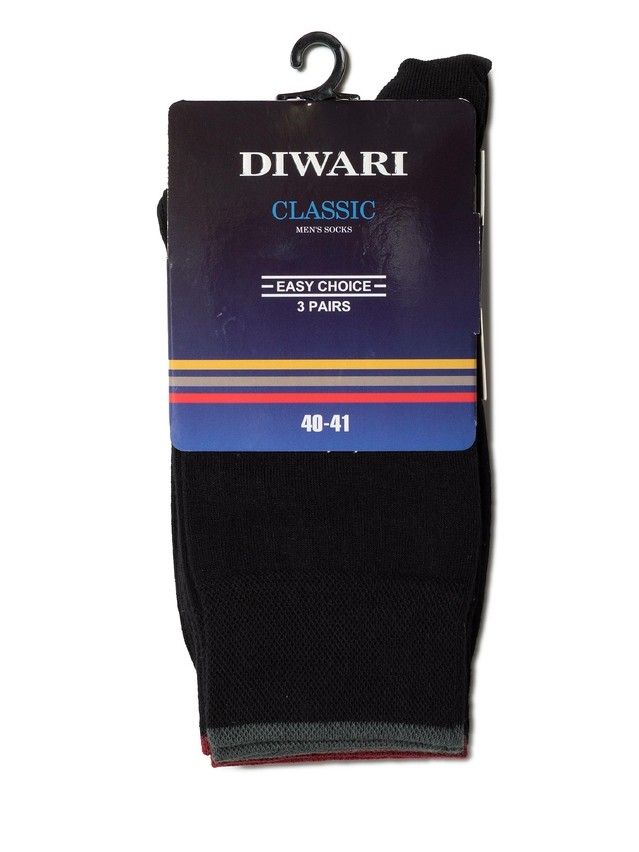 Men's socks DiWaRi CLASSIC (3 pairs),s. 40-41, 000 black - 1