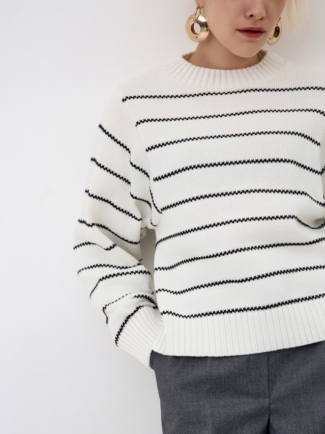 Women's pullover CONTE ELEGANT LDK24114, s.170-84, ecru-black - 5