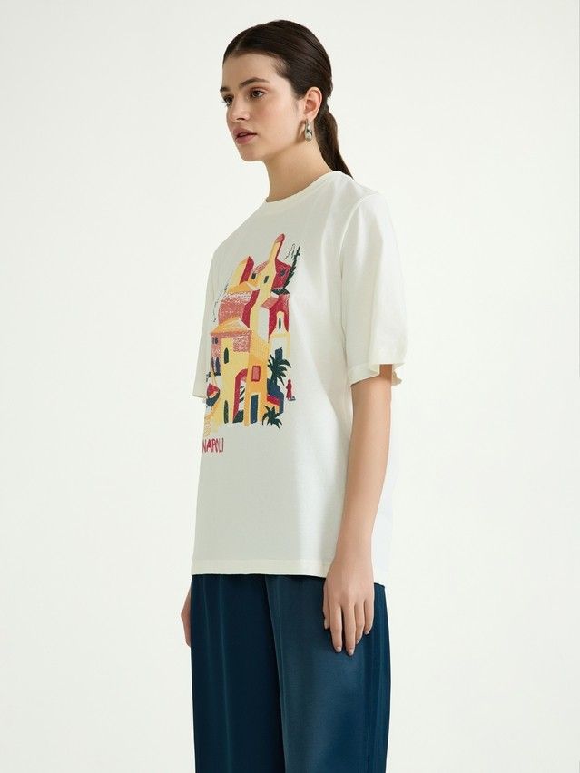 Women's polo neck shirt CONTE ELEGANT LD 3036, s.170-92, milk-napoli - 3