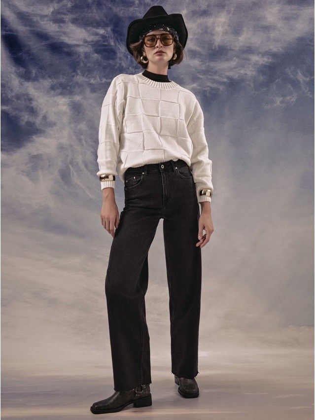 Denim trousers CONTE ELEGANT CON-718, s.170-98, washed black - 1