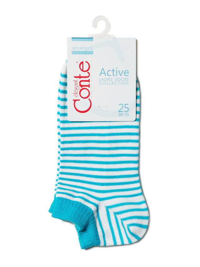 Women's socks CONTE ELEGANT ACTIVE, s.23, 073 white-turquoise - 3