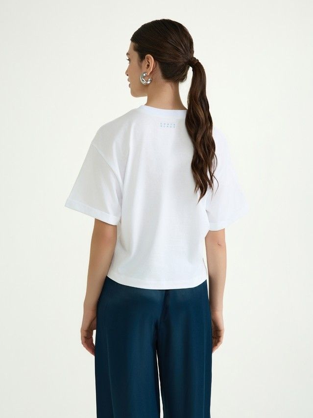 Women's polo neck shirt CONTE ELEGANT LD 3039, s.170-100, white-sun girl - 3