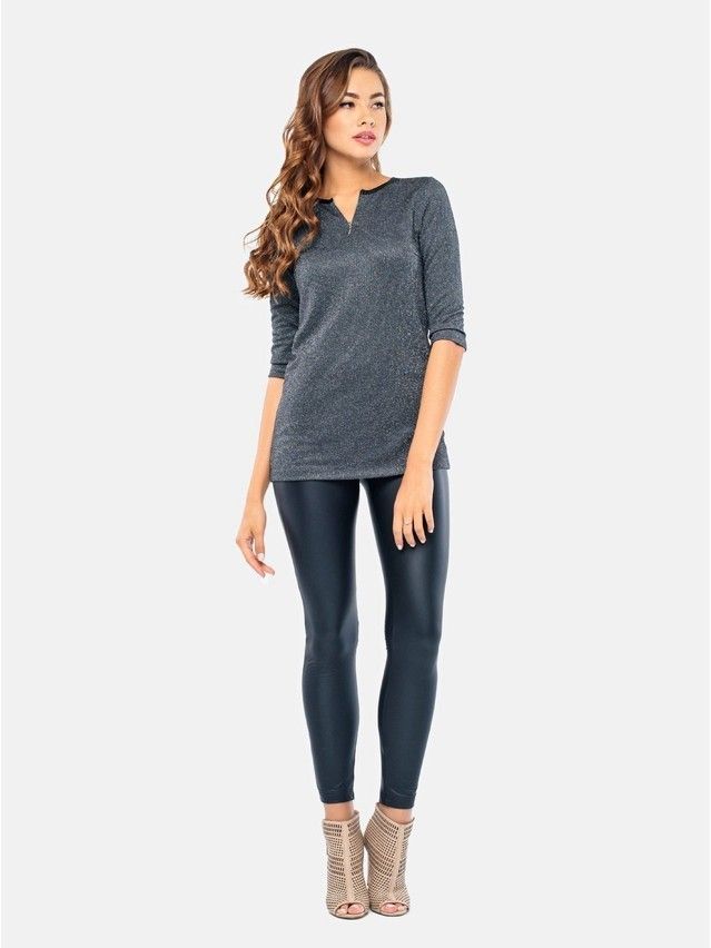 Women's polo neck shirt CONTE ELEGANT LD 679, s.170,176-100, black - 2