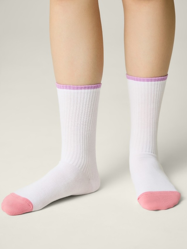 Children's socks CONTE-KIDS ACTIVE, s.16, 1021 white-lilac - 1