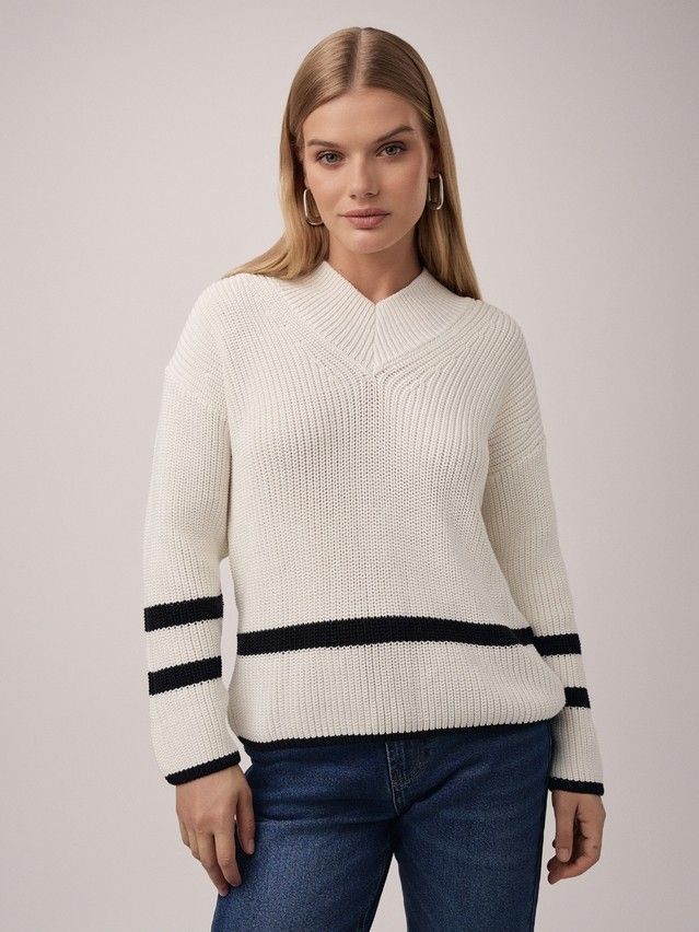 Women's pullover CONTE ELEGANT LDK2398, s.170-84, ecru-black - 3