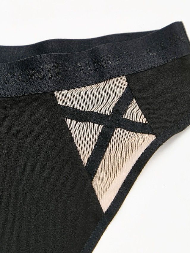 Women's panties CONTE ELEGANT CRISS CROSS LBR 2995, s.90, black-natural - 6