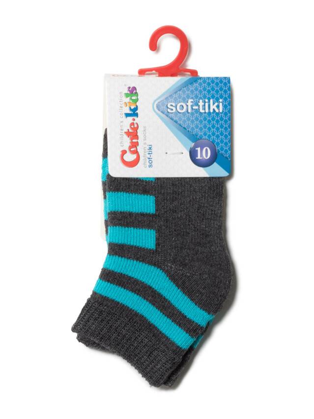 Children's socks CONTE-KIDS SOF-TIKI, s.15-17, 210 dark grey-turquoise - 2