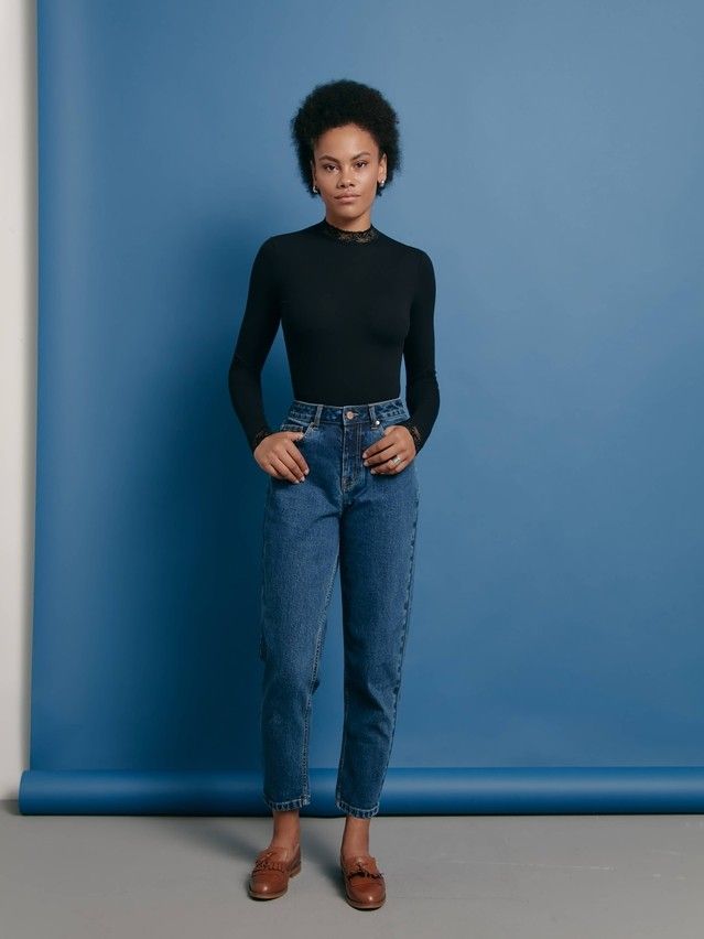 Women's polo neck shirt CONTE ELEGANT LD 1363, s.170-100, black - 4