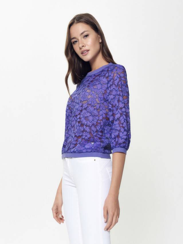 Women's polo neck shirt CONTE ELEGANT LD 904, s.170-100, lilac bluish - 1
