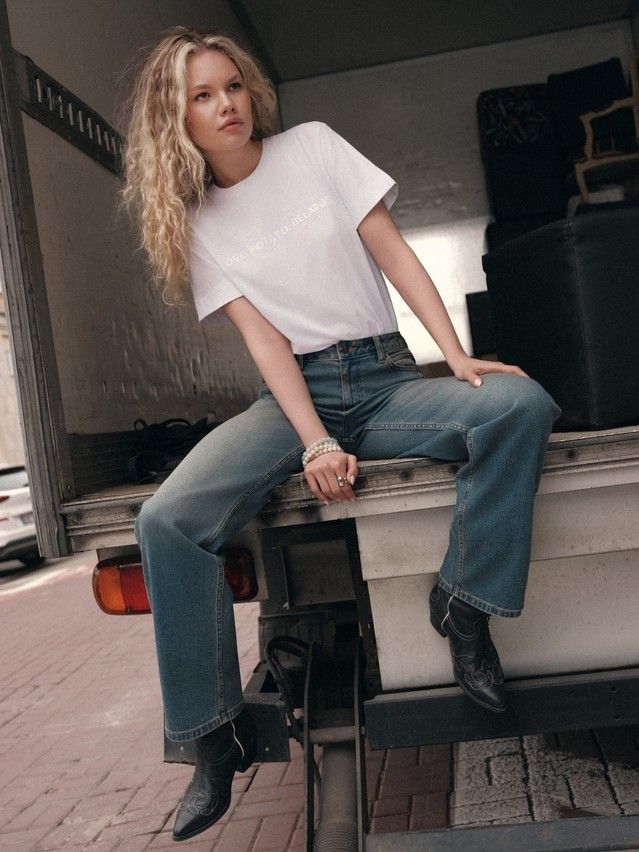 Women's polo neck shirt CONTE ELEGANT LD 3029, s.170-92, white-potato - 1